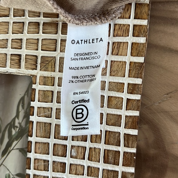 Athleta Sundown Puckered Brownstone Beige Sweatshirt - Picture 12 of 12